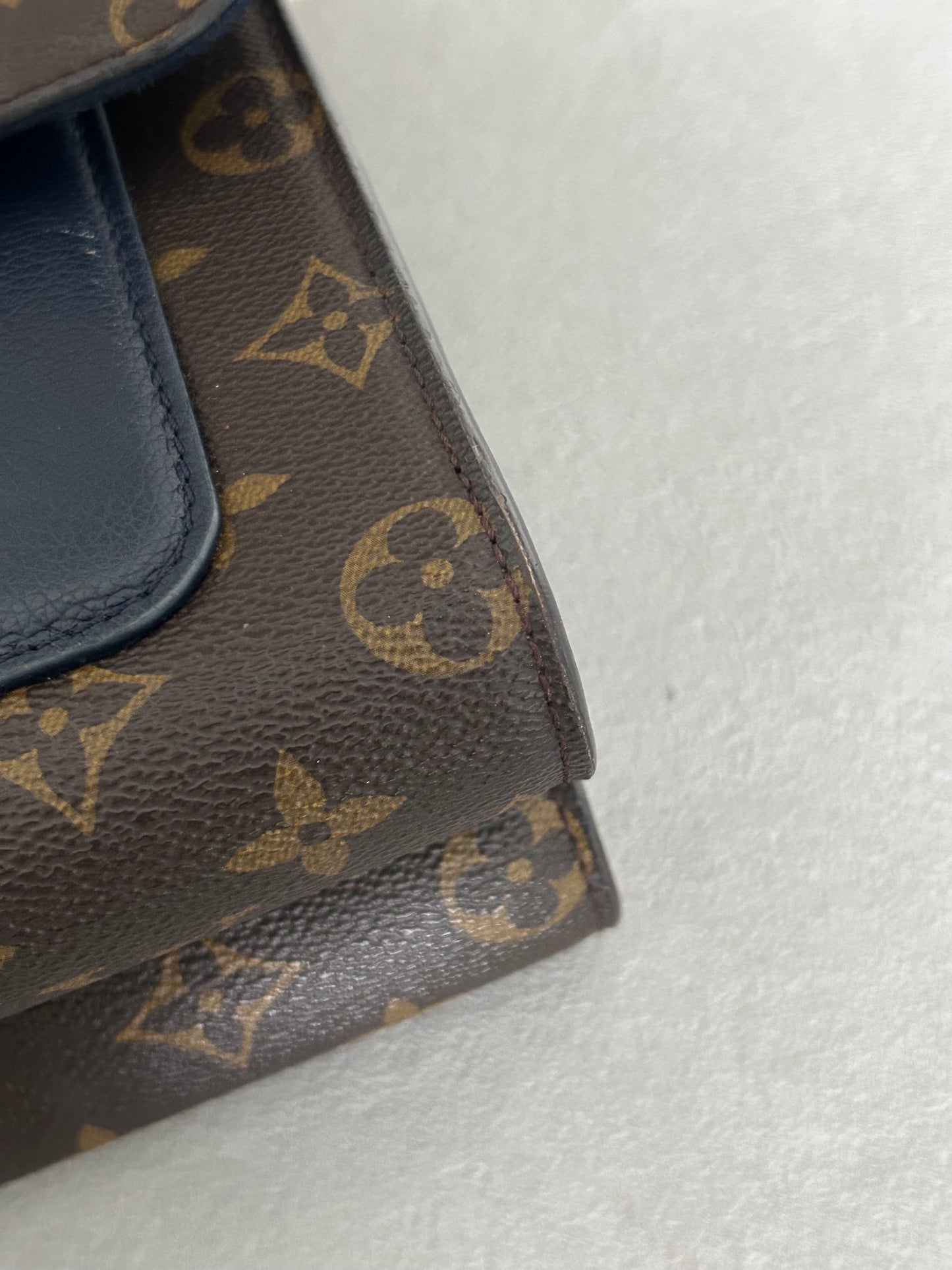 Louis Vuitton victoire monogram and navy blue shoulder bag