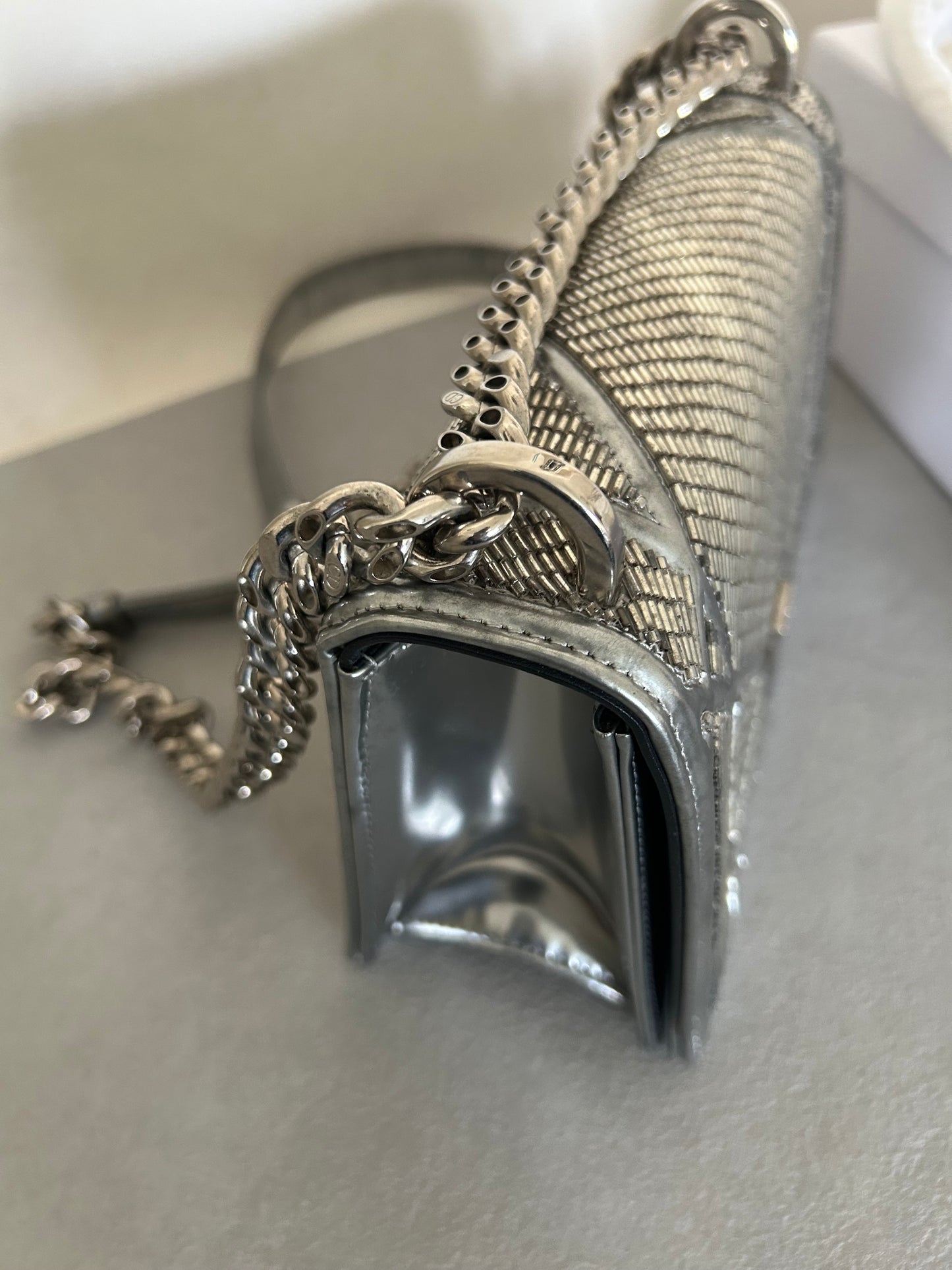 Dior Diorama metallic beaded flap bag