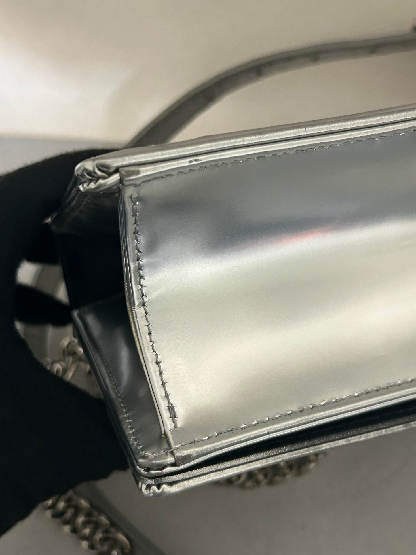 Dior Diorama metallic beaded flap bag